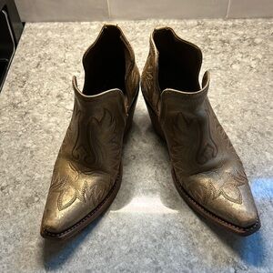 Ariat gold cowboy booties